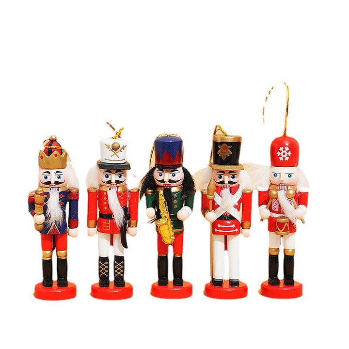 12cm Wooden Nutcracker Set of 5 Christmas Ornaments
