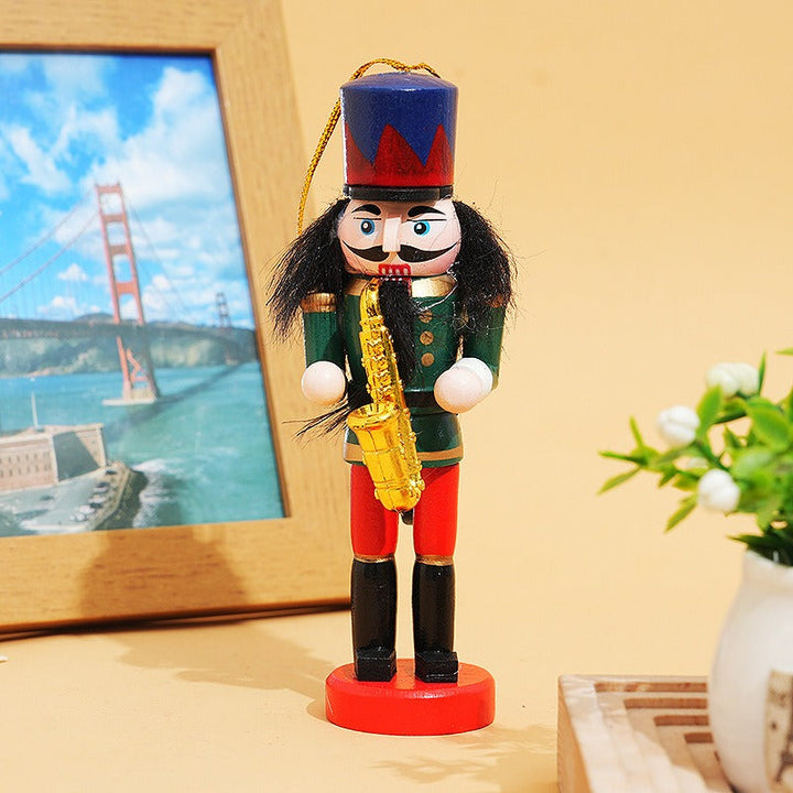 12cm Wooden Nutcracker Set of 5 Christmas Ornaments