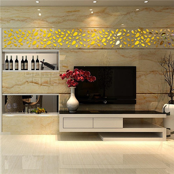 3D Mirror Wall Stickers for Modern Room Wall Decor