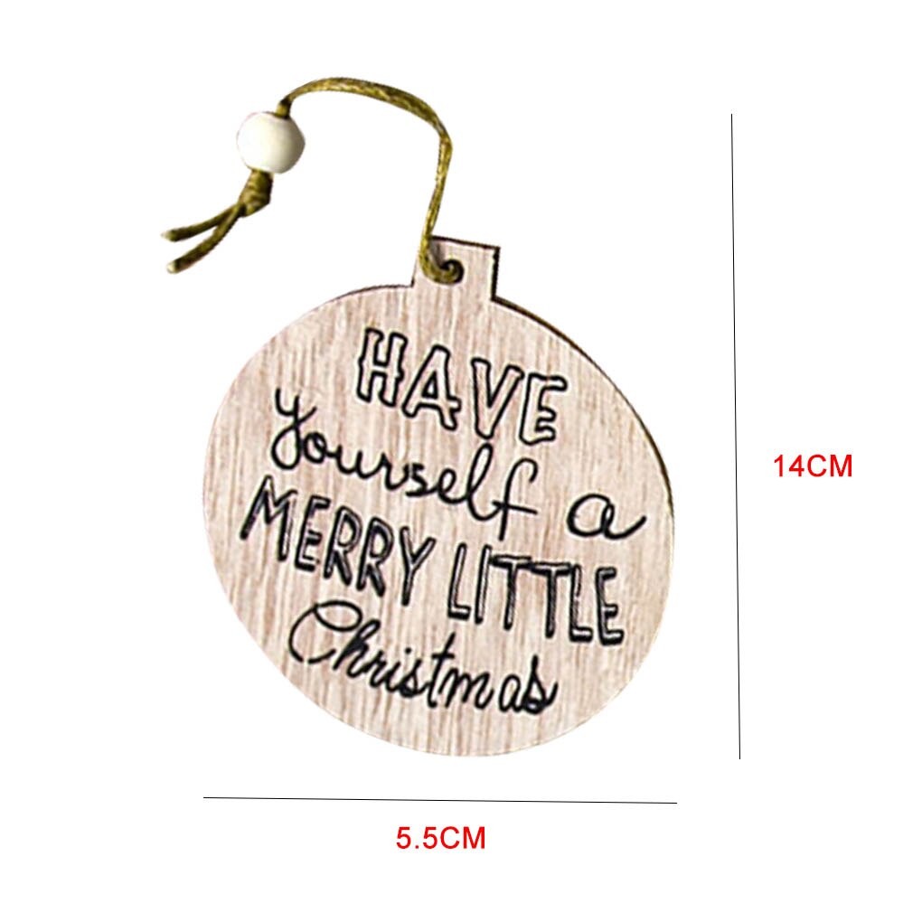 12-Piece Wooden Christmas Ornaments for Rustic Tree Decor