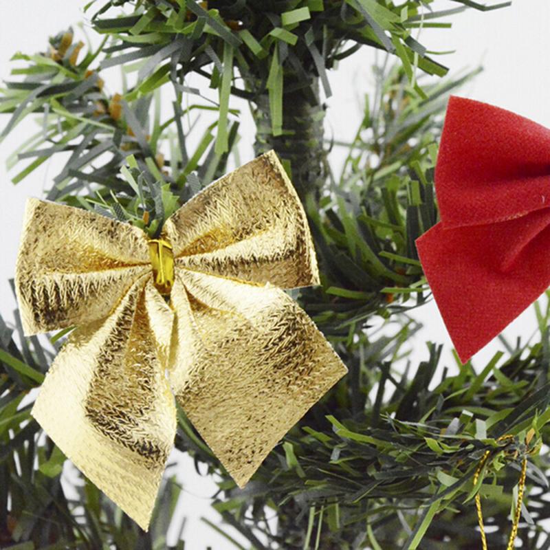 Christmas Tree Bows – 12pc Red & Gold Decorations