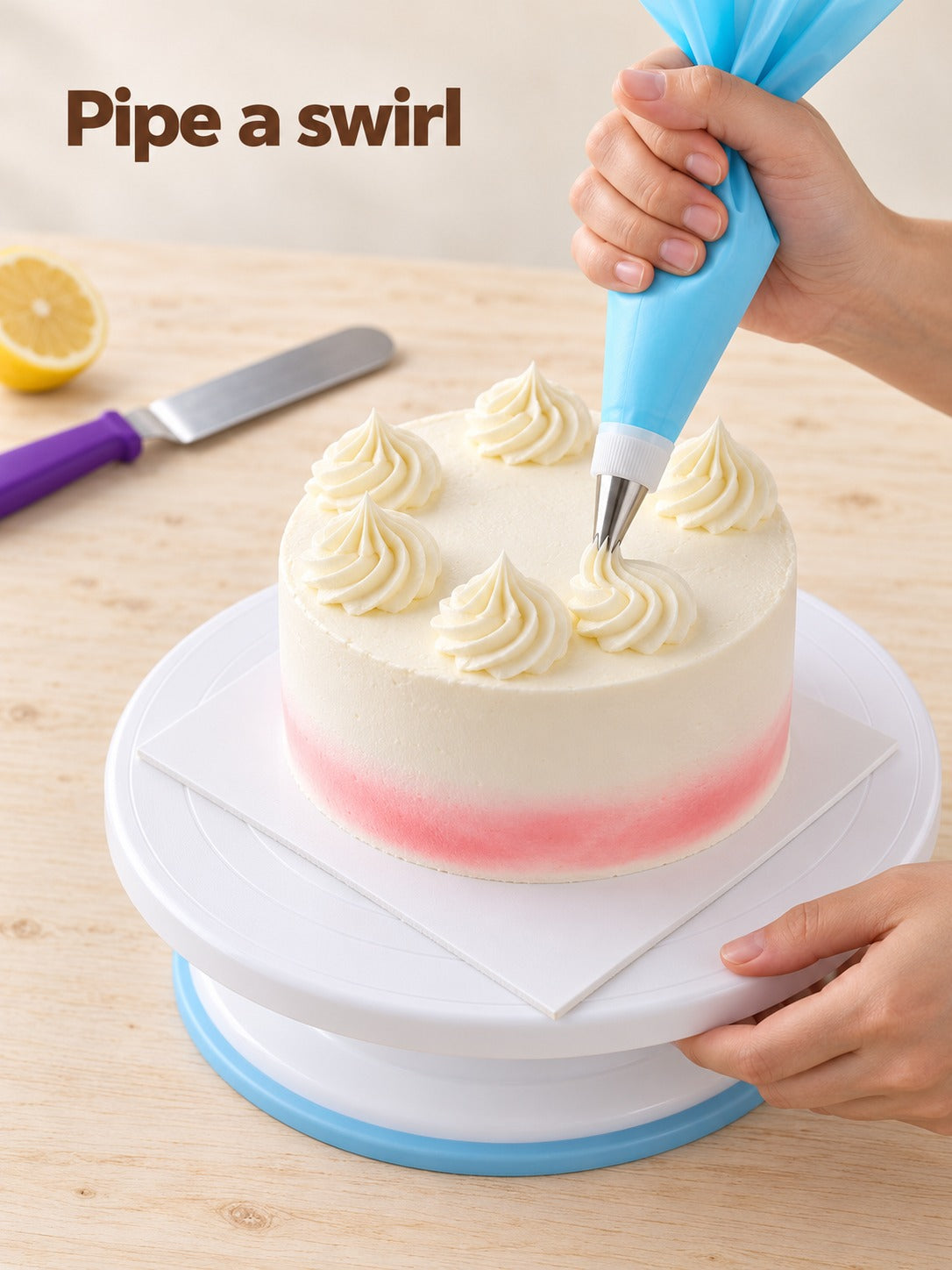 135-Piece Cake Decorating Kit with Turntable & Tips