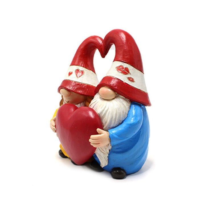 Gnome Couple Garden Statue with Heart Hat Arch for Romance