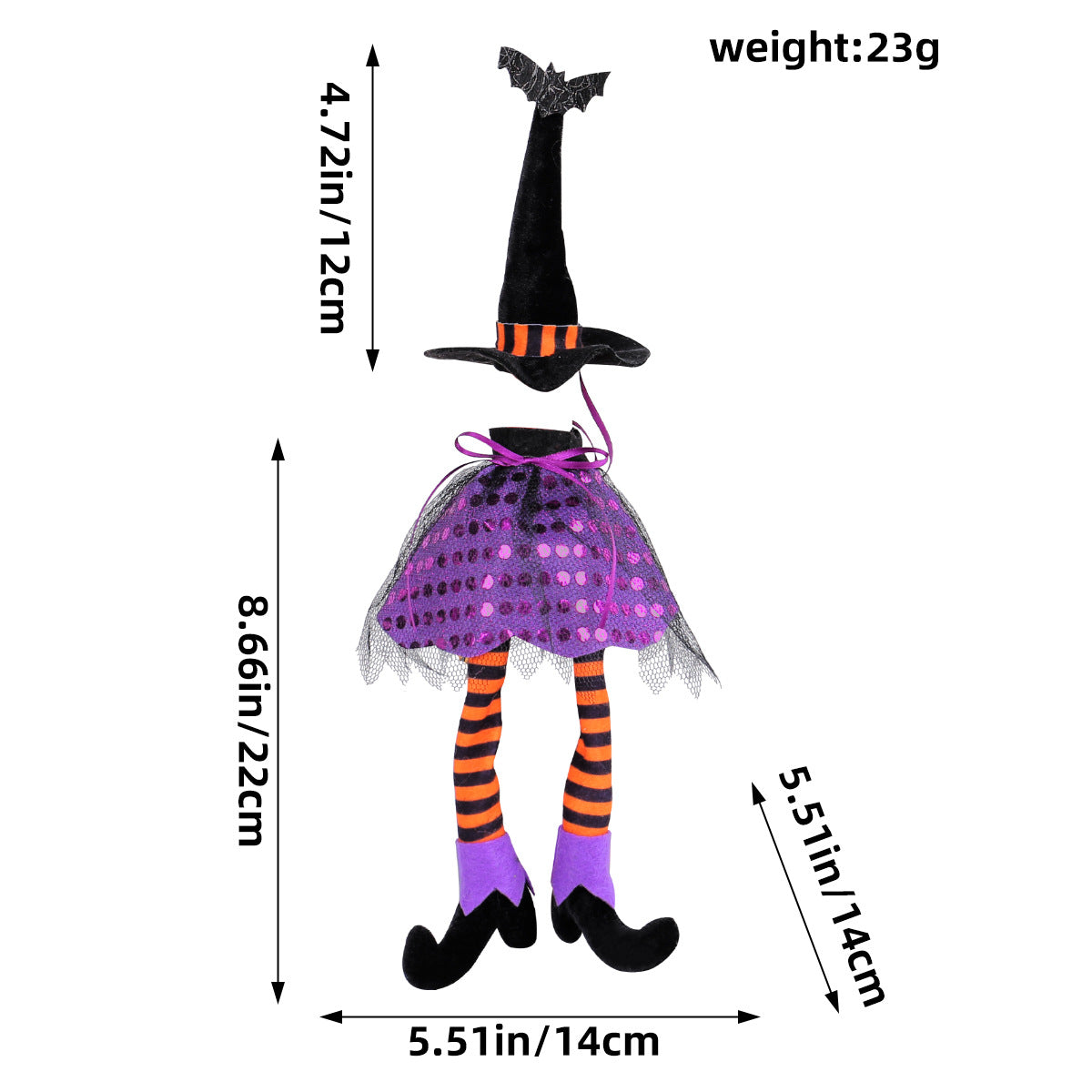 Halloween Wine Bottle Witch Hat Cover Ornament Set Decor