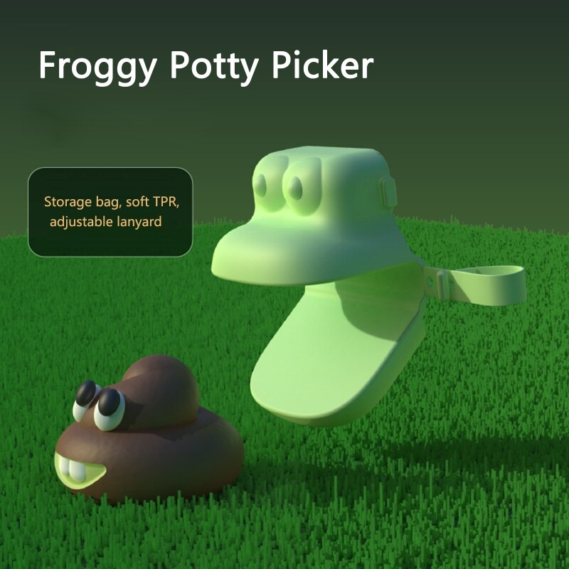 Frog Shaped Dog Poop Scooper With Bag Holder