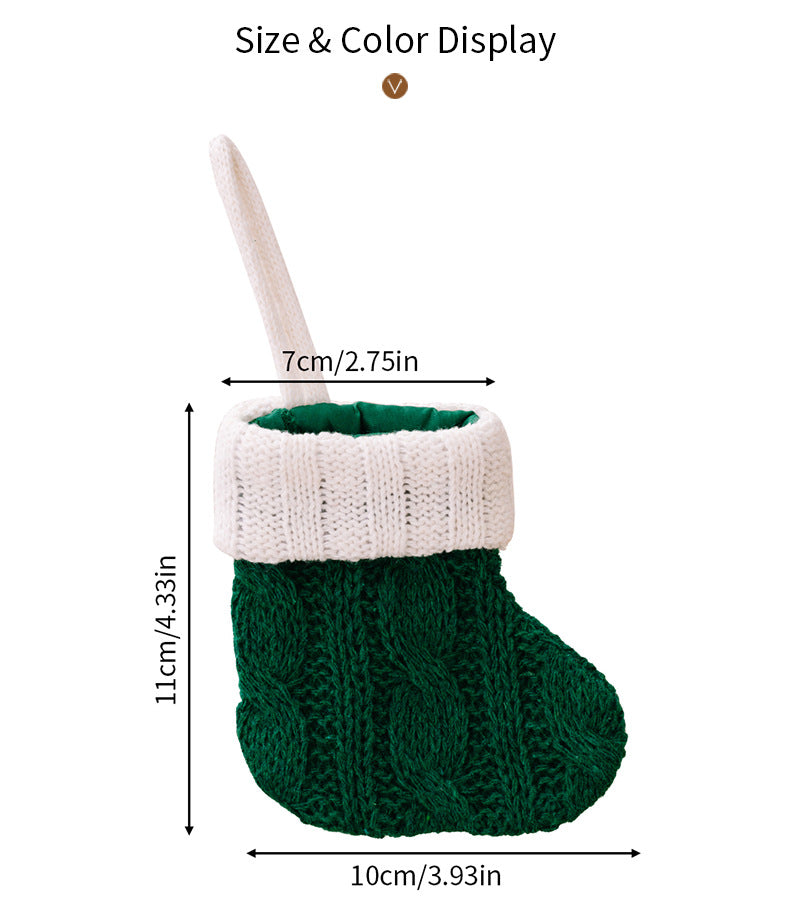 Mini Christmas Knitted Stocking for Cozy Tree Decor