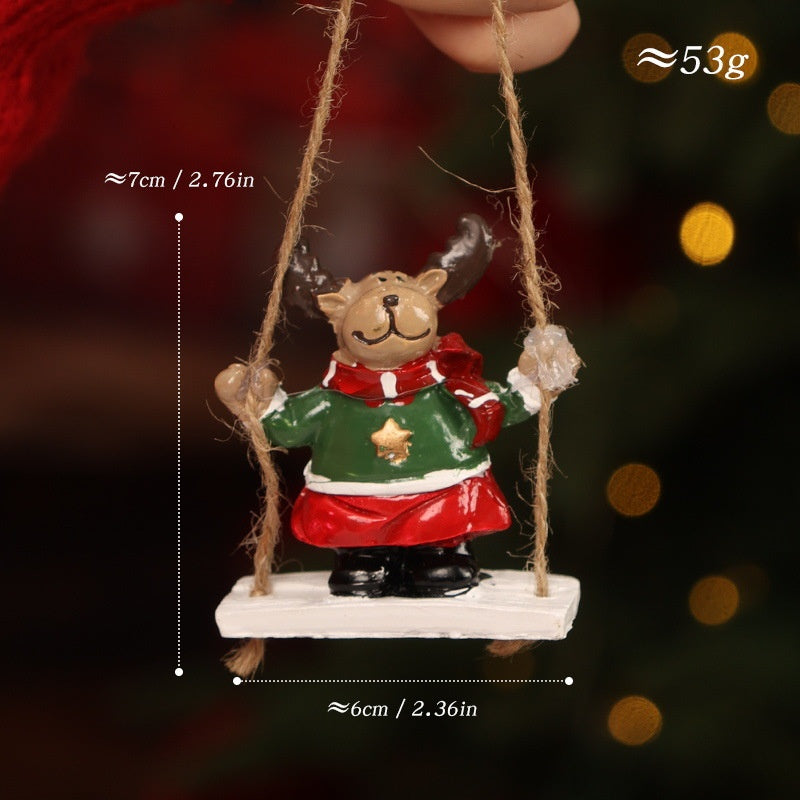 Christmas Swing Ornaments Santa Snowman Reindeer