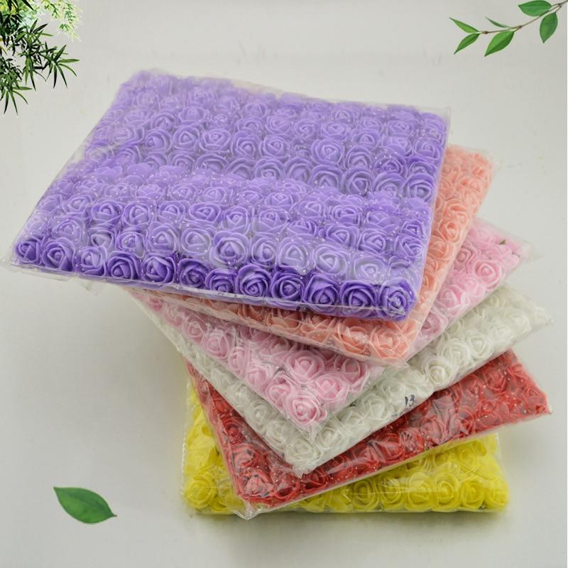 144 Mini Foam Rose Flowers for DIY Wedding Wreaths