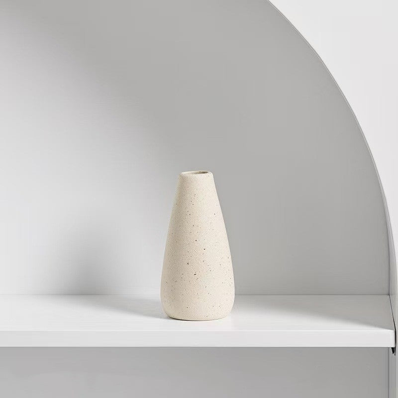Minimalist Speckled Ceramic Vase for Dried Flowers