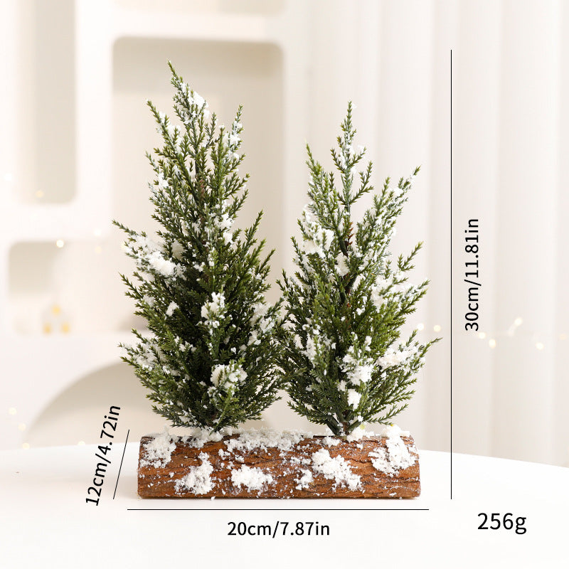 Christmas Tree Pot Decor with Red Berries for Tables