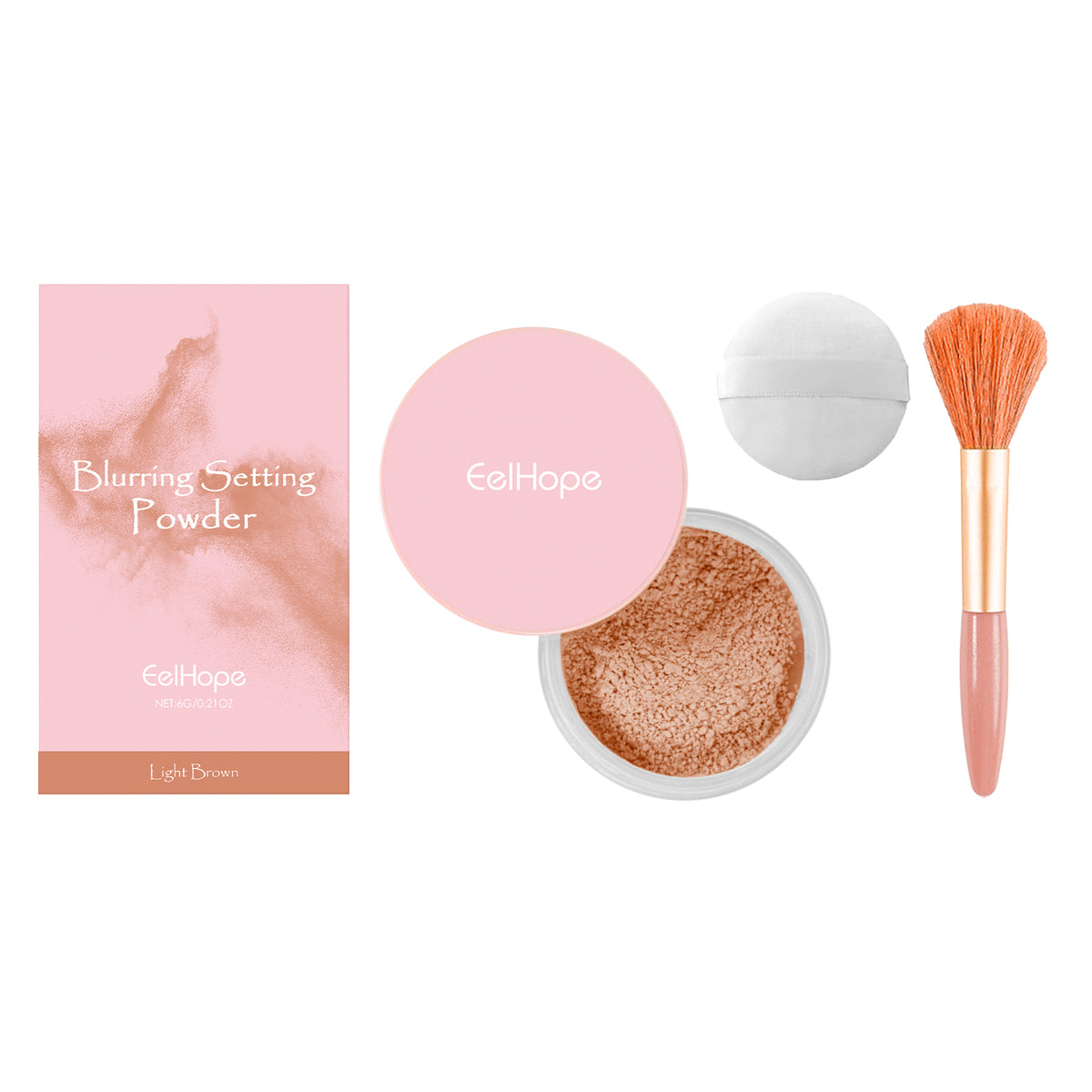 Setting Powder With Brush for Lightweight Blurred Skin