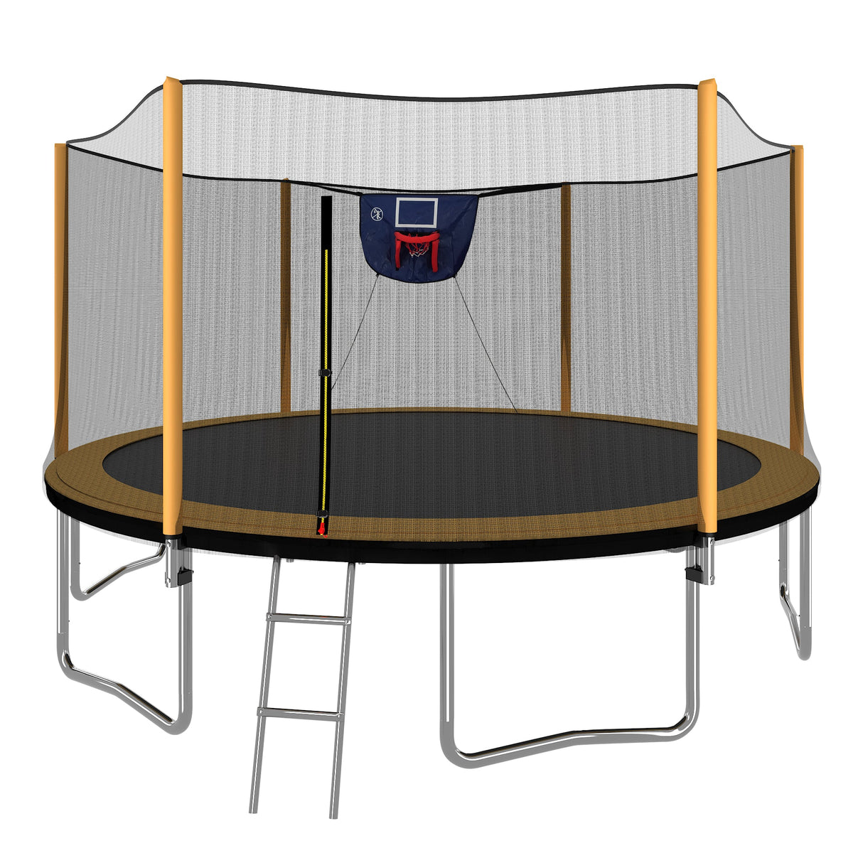 14ft Trampoline with Safety Net and Basketball Hoop