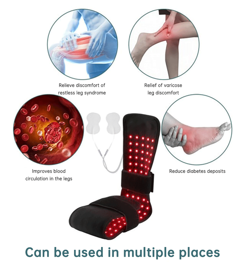 Red Light Therapy Foot & Leg Wrap with EMS Pulse Mode