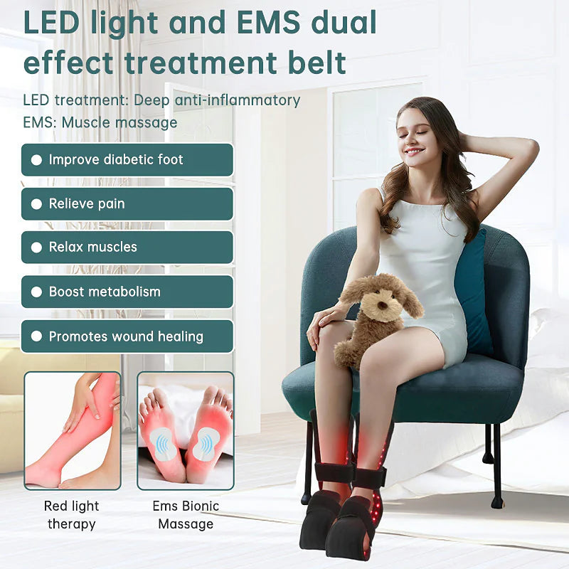Red Light Therapy Foot & Leg Wrap with EMS Pulse Mode