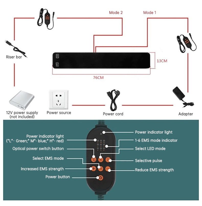 Red Light Therapy Foot & Leg Wrap with EMS Pulse Mode