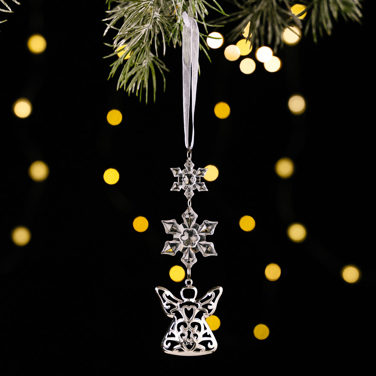 Crystal Snowflake Tree Ornament – Elegant Winter Sparkle