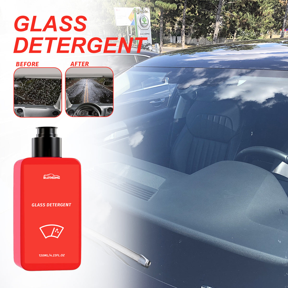 Automotive Glass Cleaner for Clearer Car Windshields