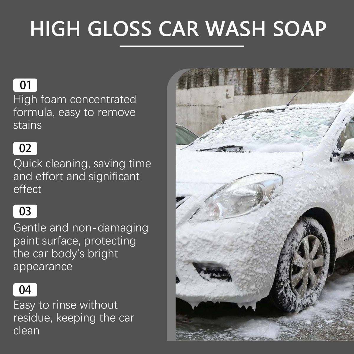 Car Wash Soap with Anti-Static High-Gloss Protection