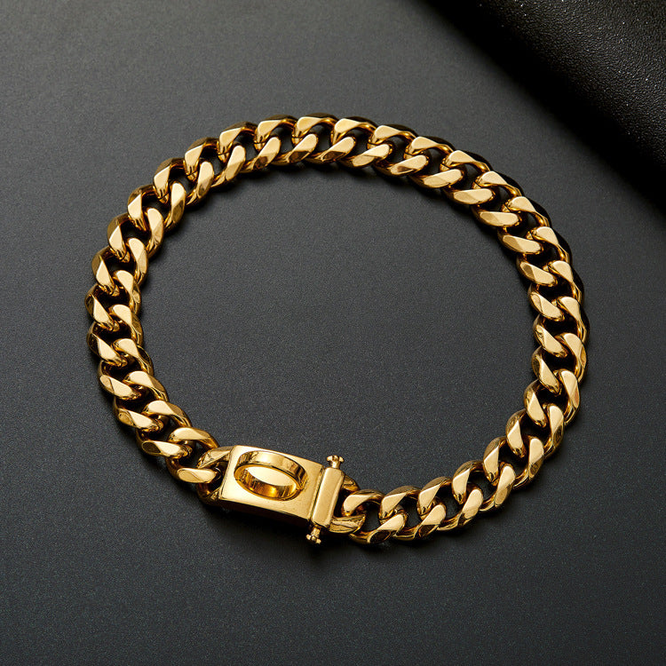 15mm Gold Dog Chain Collar for a Bold Luxury Look