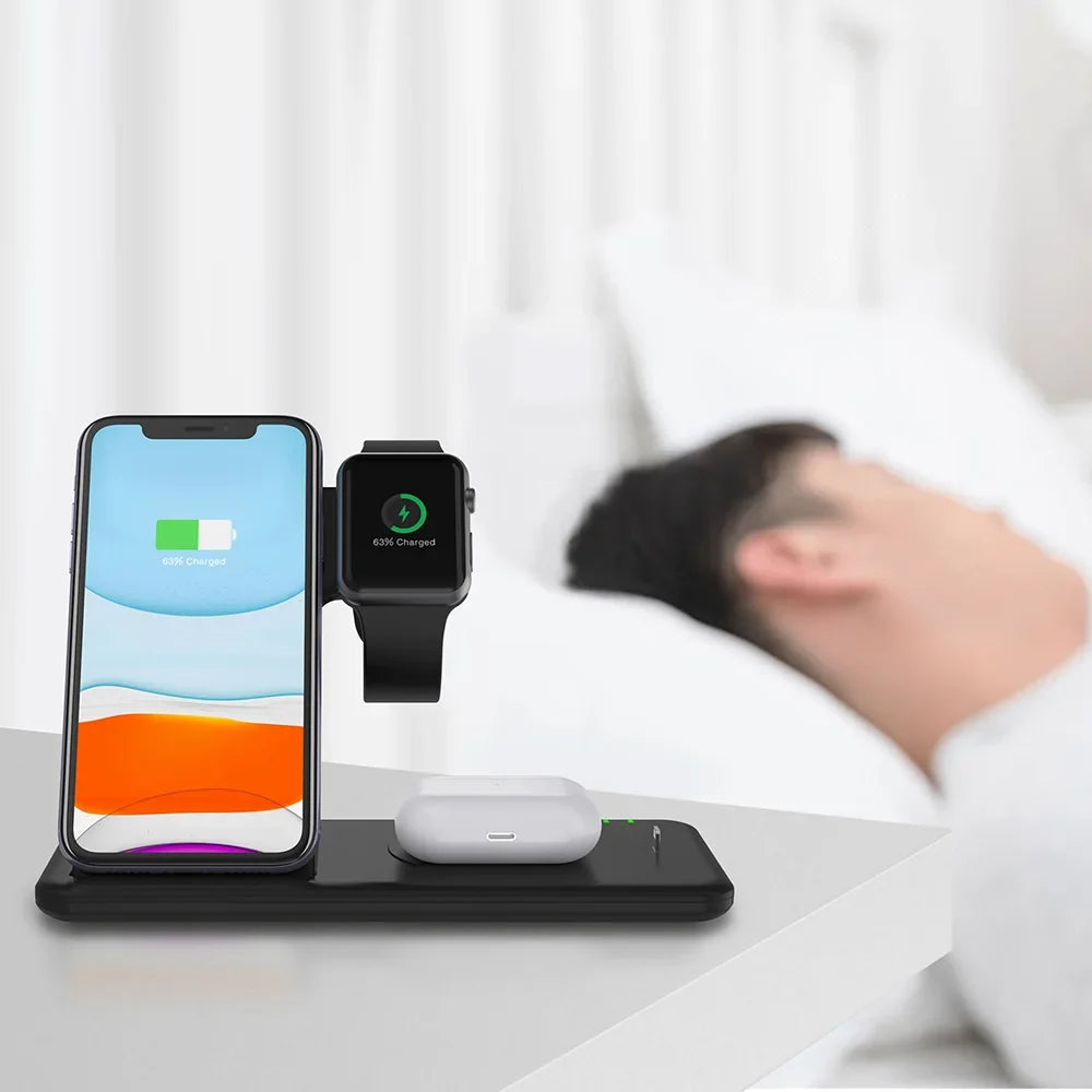 15W Wireless Charger Stand for iPhone, Watch & AirPods