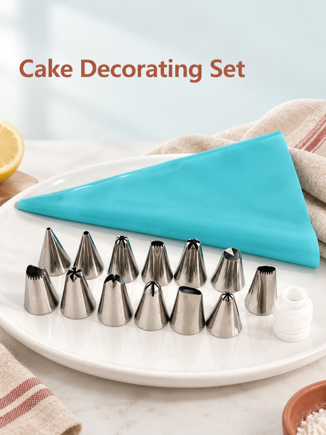 16-Piece Piping Tip Set for Cake Decorating at Home