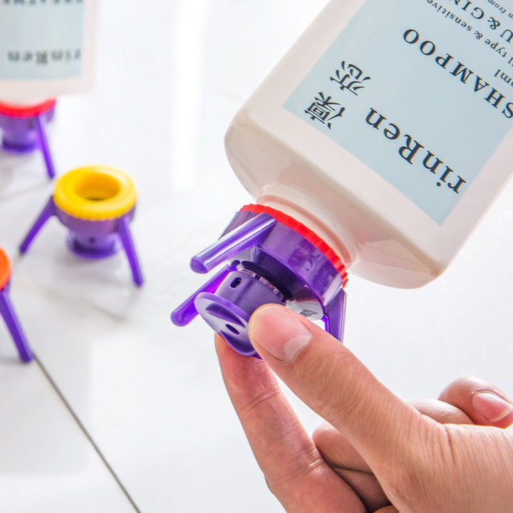 Inverted Shampoo Bottle Cap Dispenser Set, 3 Sizes