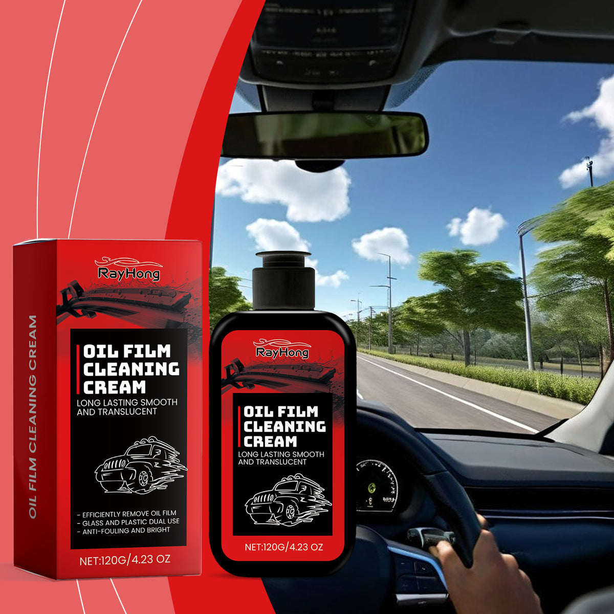 Automotive Glass Cleaner Cream for Clearer Driving Views