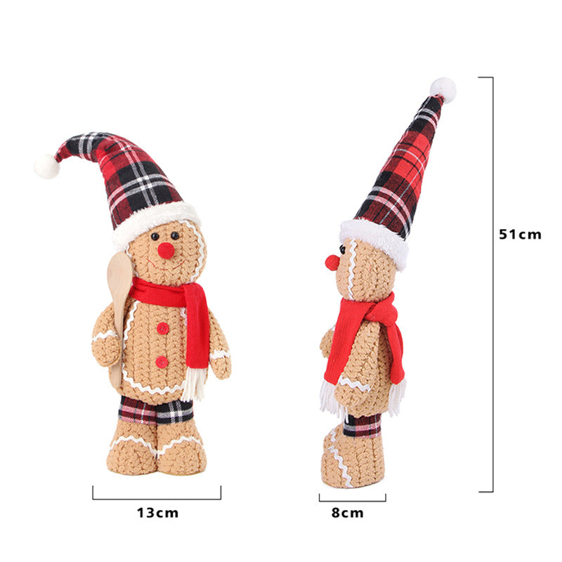 Christmas Gingerbread Doll Couple Holiday Mantel Decor