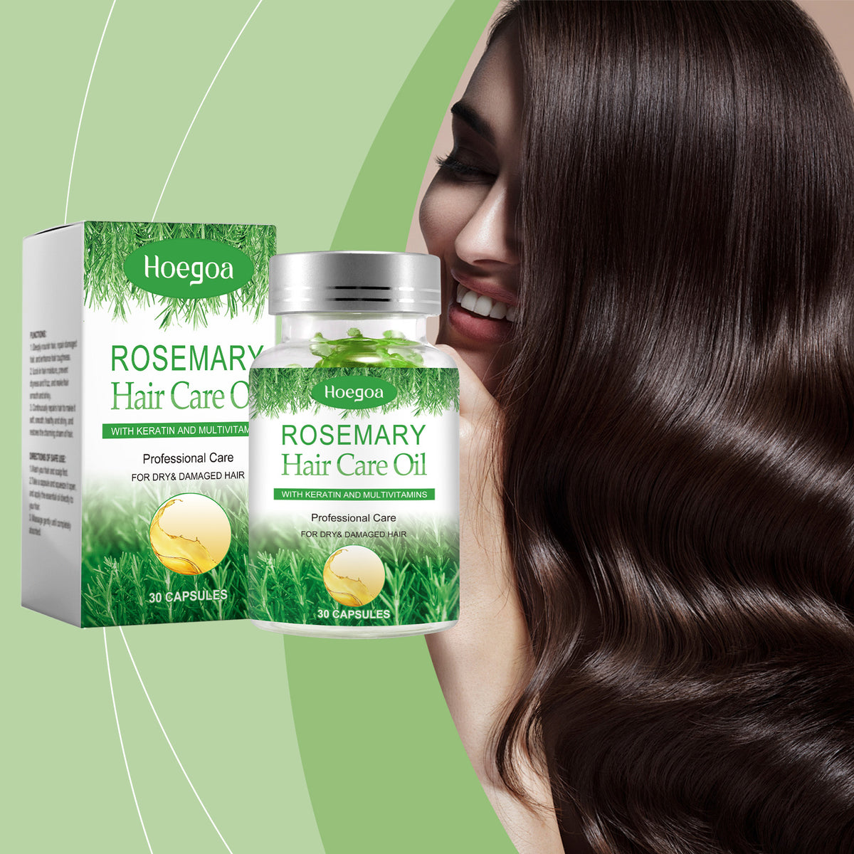 Rosemary Hair Capsules for Dry, Damaged, Frizzy Hair