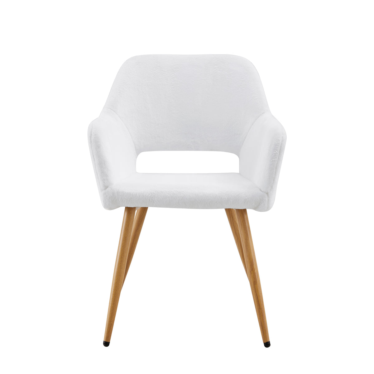 Plush Faux Fur Accent Chair with Sculpted Open Back