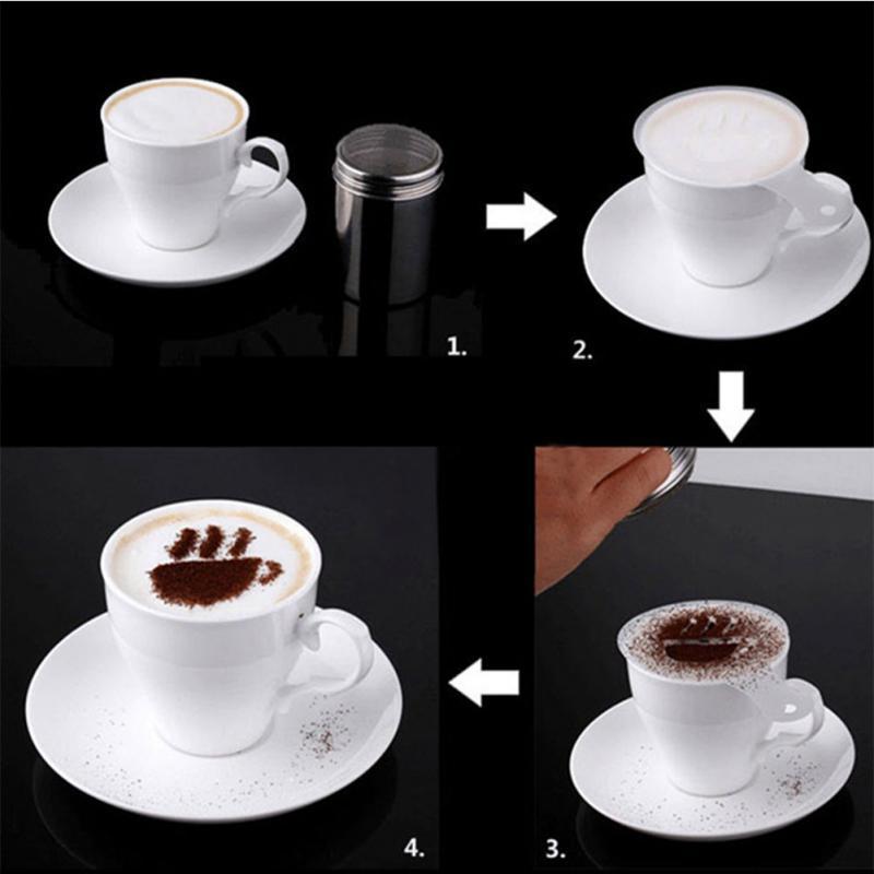Latte Art Stencils Set: 16 Reusable Coffee Templates