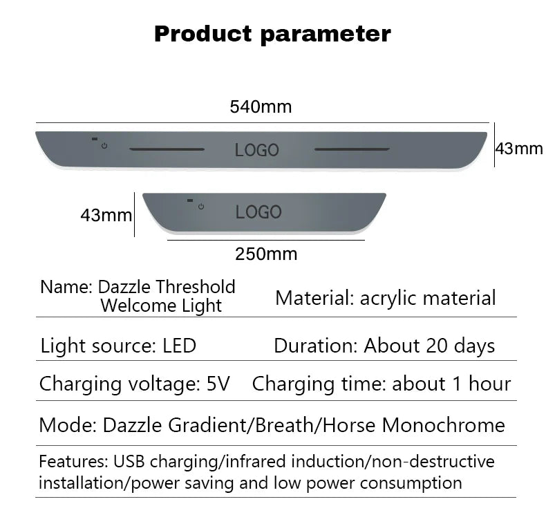 LED Door Sill Scuff Plates — Customizable RGB Neon Lighting