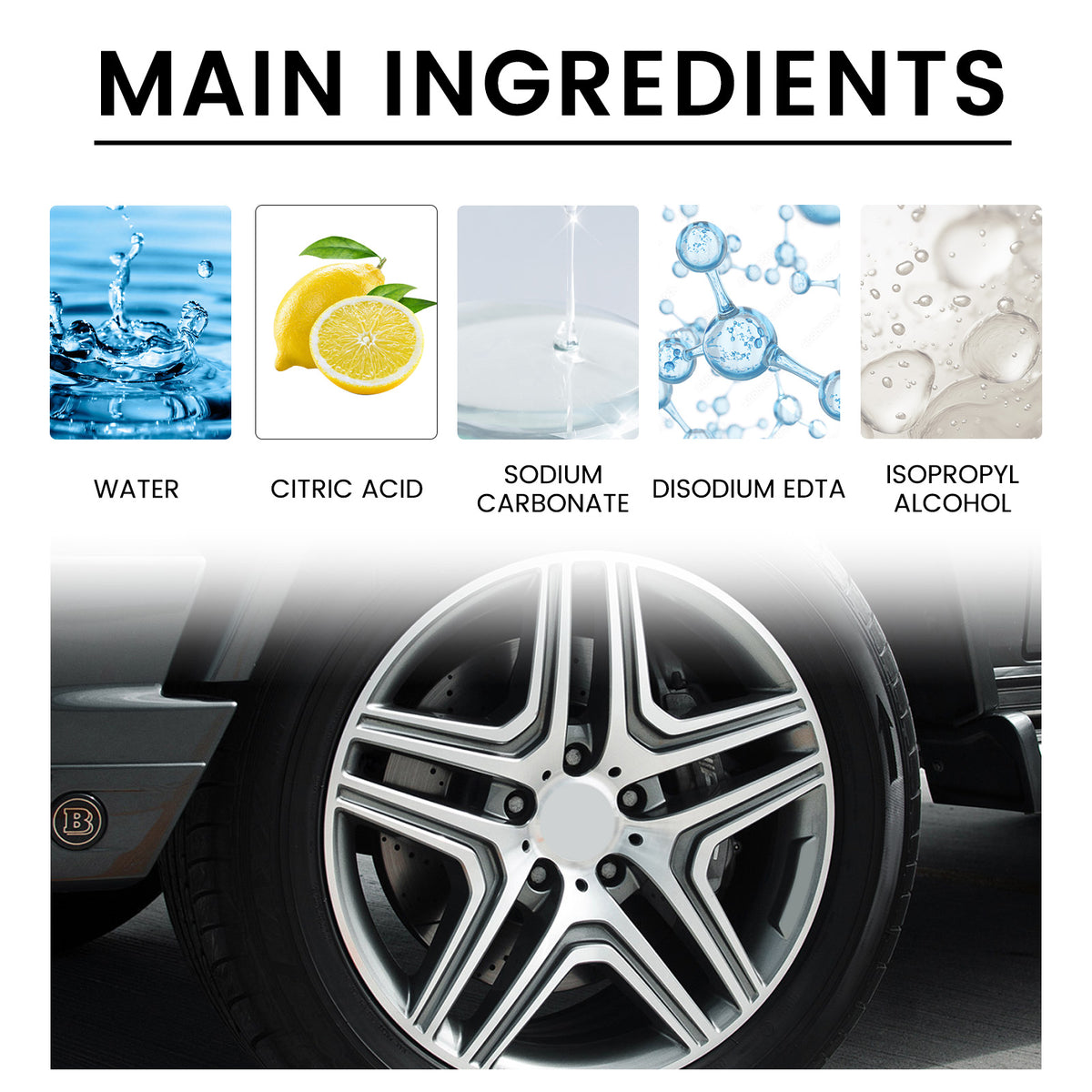 Wheel Rust Remover Spray for Brighter Metal Wheels
