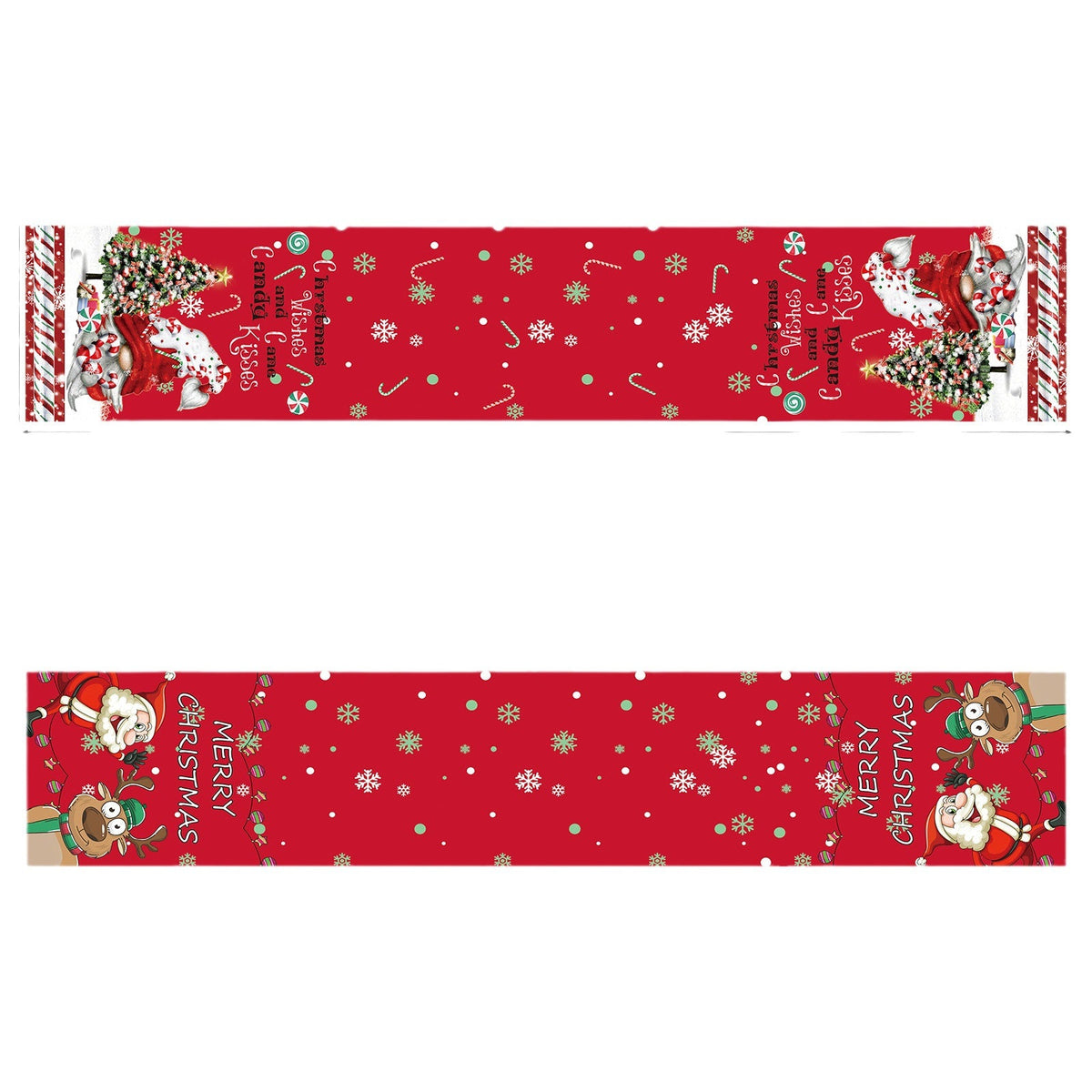 Christmas Table Runner with Festive Santa Holiday Design