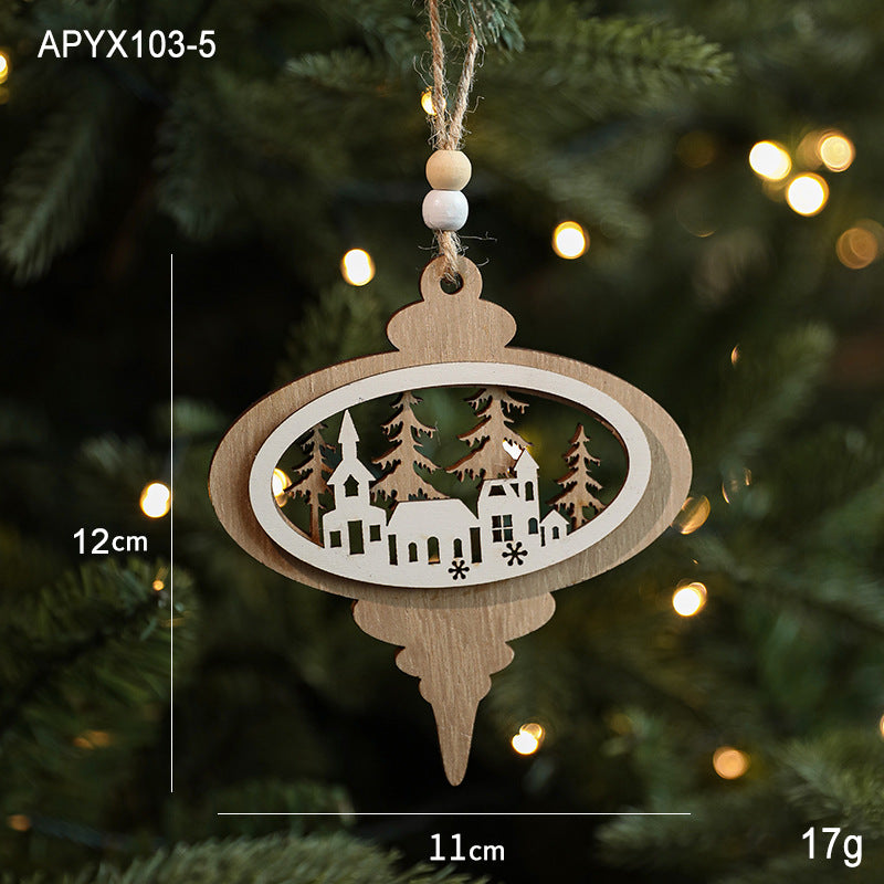 Wooden Christmas Tree Ornaments for Cozy Woodland Decor