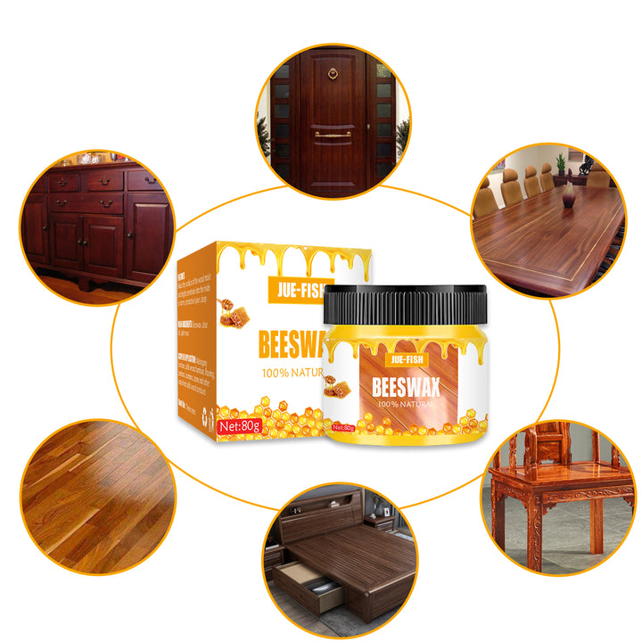 Beeswax Wood Polish for Furniture & Floors, 80g Jar