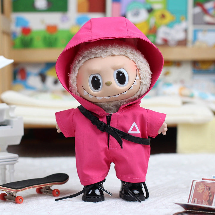 Labrador Macaron Doll Hoodie Outfit - Pink Streetwear Set