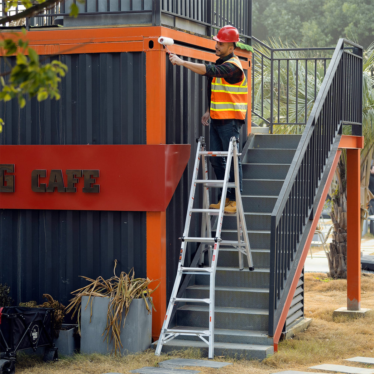 17 ft Multi-Position Aluminum Ladder: A-Frame & Straight
