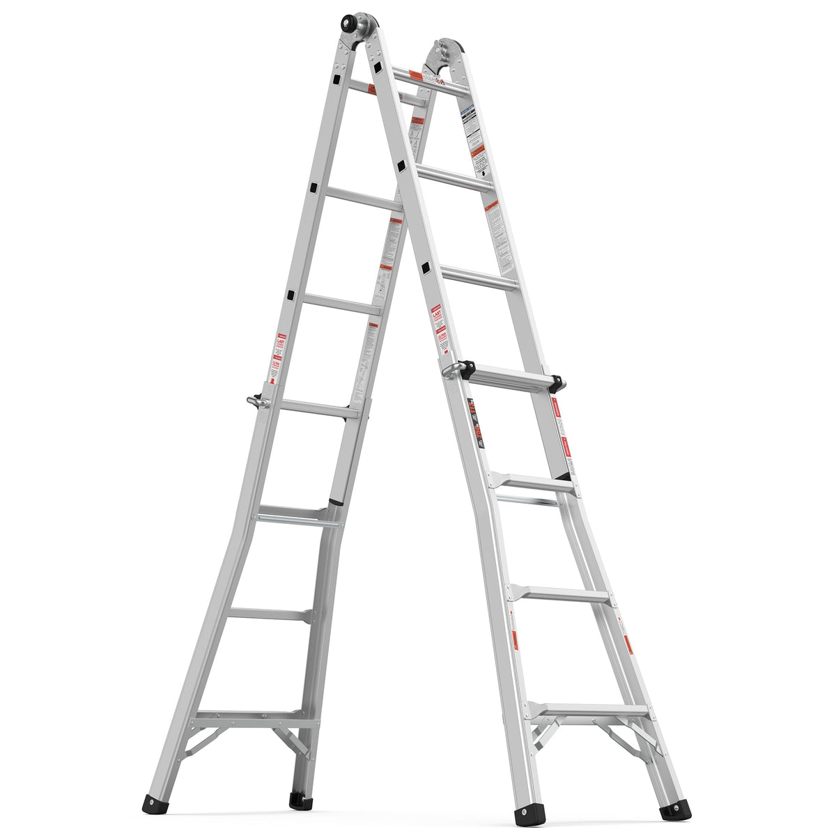 17 ft Multi-Position Aluminum Ladder: A-Frame & Straight