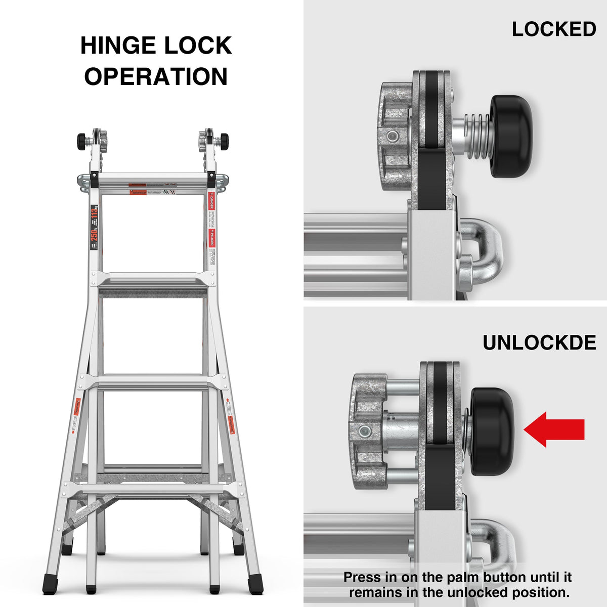 17 ft Multi-Position Aluminum Ladder: A-Frame & Straight