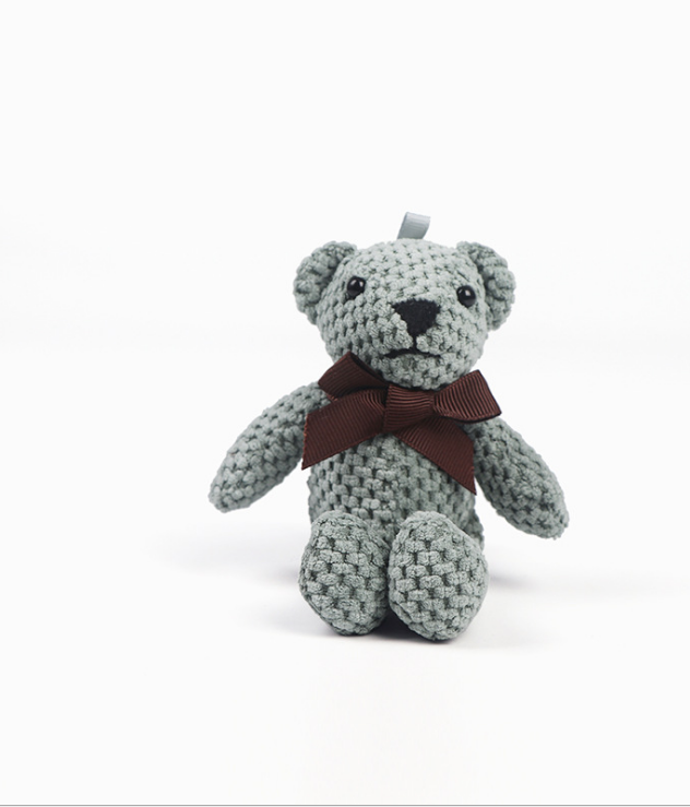 Crocheted Teddy Bear Plush Pendant for Cozy Gift Decor