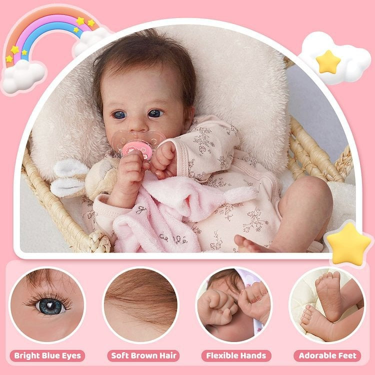 18-Inch Reborn Baby Doll With Lifelike Details for Display