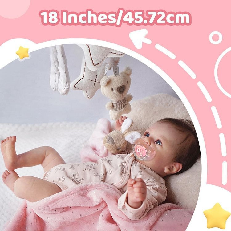 18-Inch Reborn Baby Doll With Lifelike Details for Display