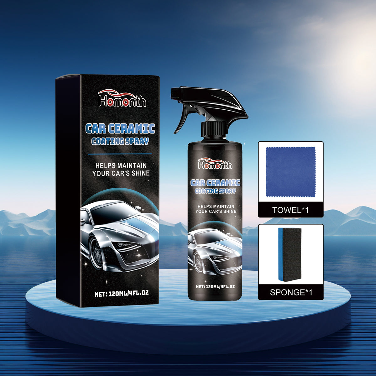 Ceramic Coating Spray Kit for Car Paint Shine & Protection