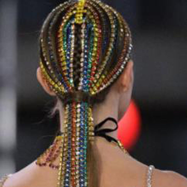 Rhinestone Tassel Headpiece for Dramatic Party Hair