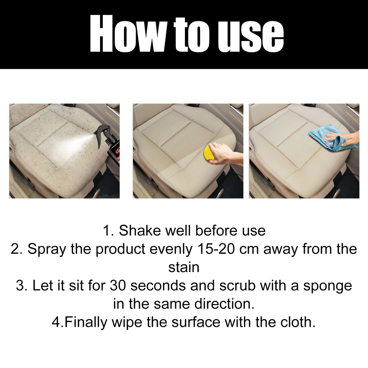 Interior Foam Cleaner for Car Seats & Headliners
