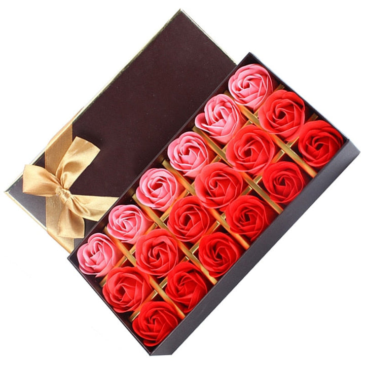 18-Piece Rose Soap Flower Gift Box for Romantic Giving