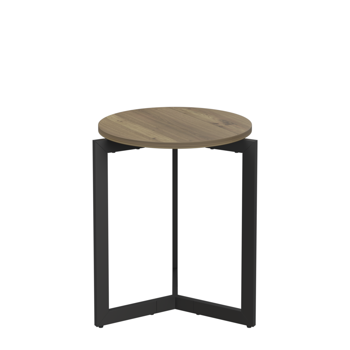 Round Side Table with Sturdy Metal Frame for Living Room