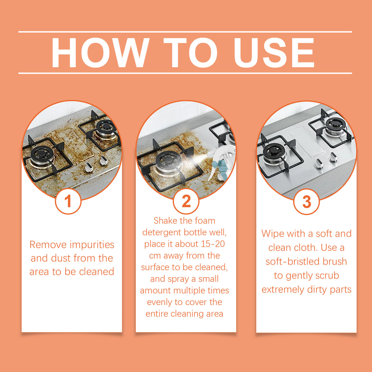 Multi-Purpose Foam Cleaner for Grease-Free Surface Shine