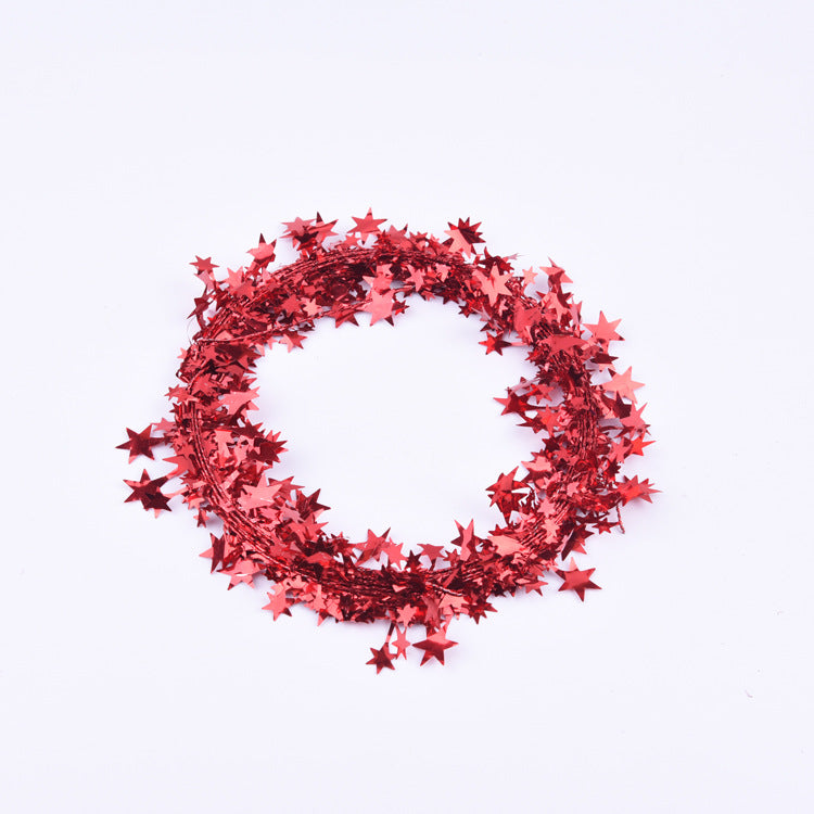 Star Tinsel Garland for Colorful Christmas Sparkle